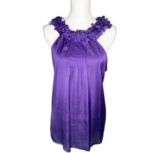 Violet Claire Tunic Tank Top Women Sz S Sleeveless Purple Mock Neck